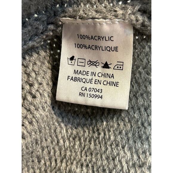 Belle by Belldini pullover sweater Womens Large Button shoulder knit Gray Chunky - Picture 5 of 8